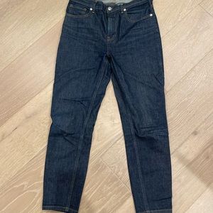 Everlane high rise skinny dark indigo denim jeans size 27 ankle